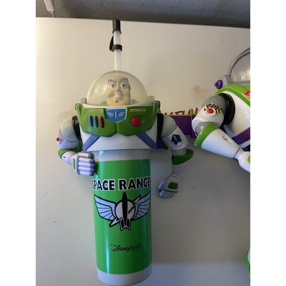 Buzz Lightyear Action Figure 12" Toy Story Talking Lights Laser Pixar & Cup Lot - Picture 2 of 4